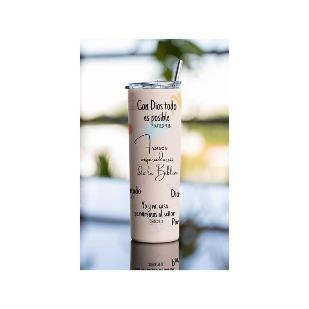 Termo Botella T&eacute;rmica Cristiano Con Vers&iacute;culos B&iacute;blicos Evang&eacute;lico Jes&uacute;s image number 4.0
