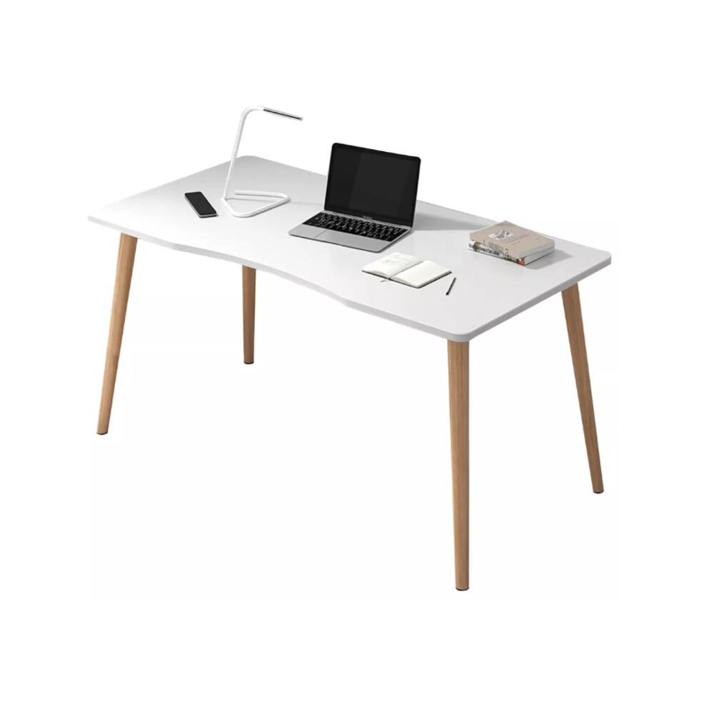 Mesa De Ordenador Diseño Curvo Para Hogar Oficina Madera image number 0.0