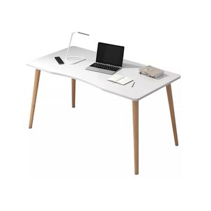 Mesa De Ordenador Diseño Curvo Para Hogar Oficina Madera