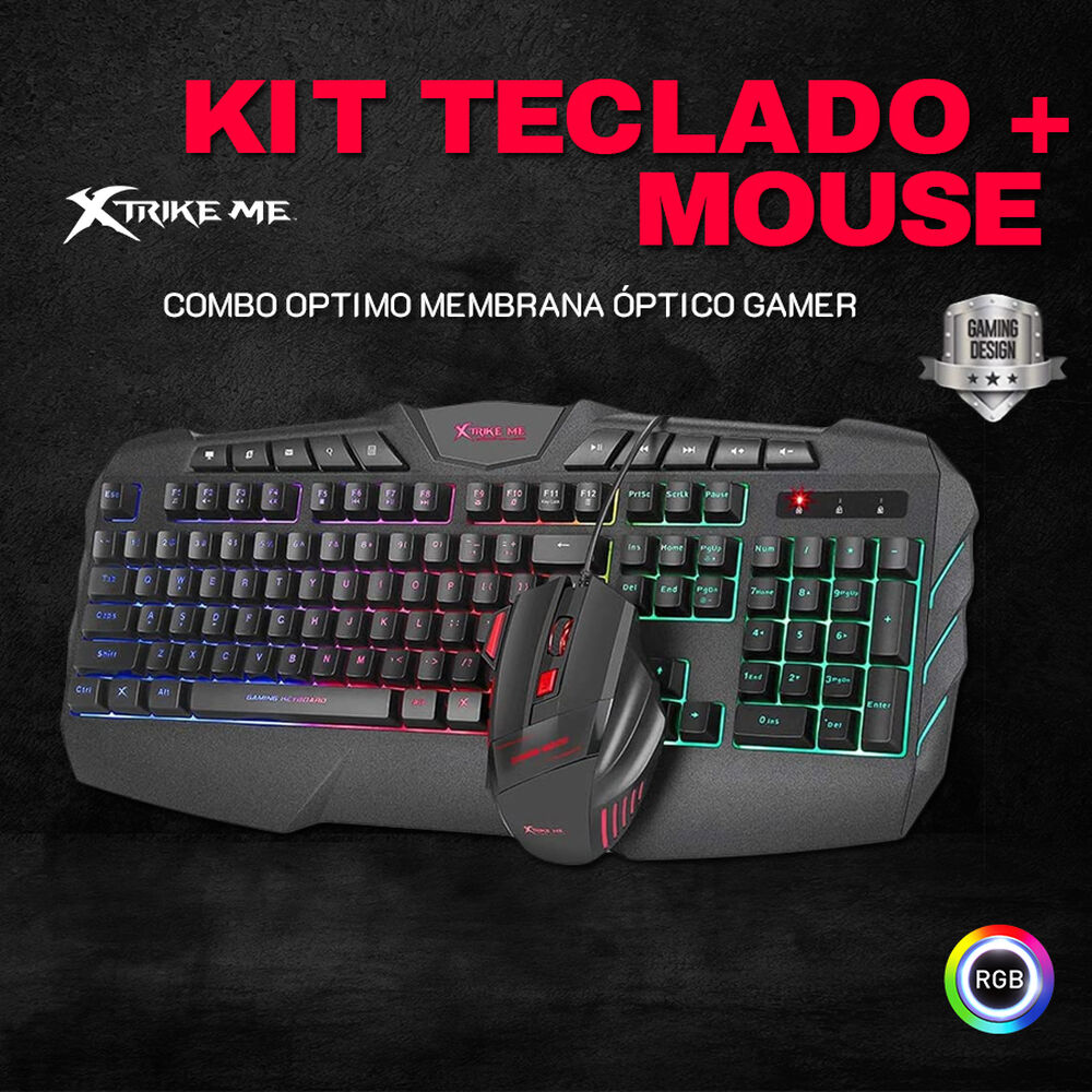 Kit Combo Teclado Y Mouse Gamer Xtrike Me 2400 Dpi Fx image number 4.0