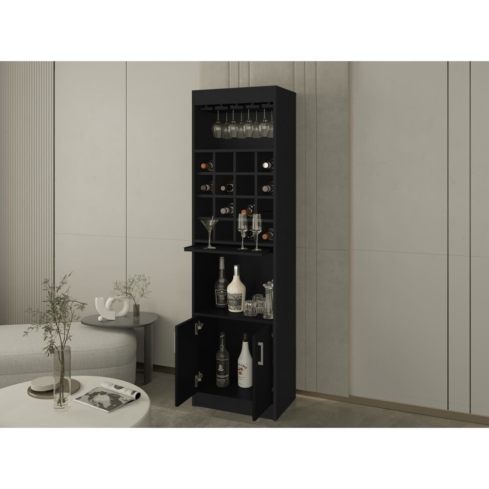 Bar Alto 2 Puertas 16 Botelleros 180 Cm X 32 Cm X 51 Cm Negro image number 5.0