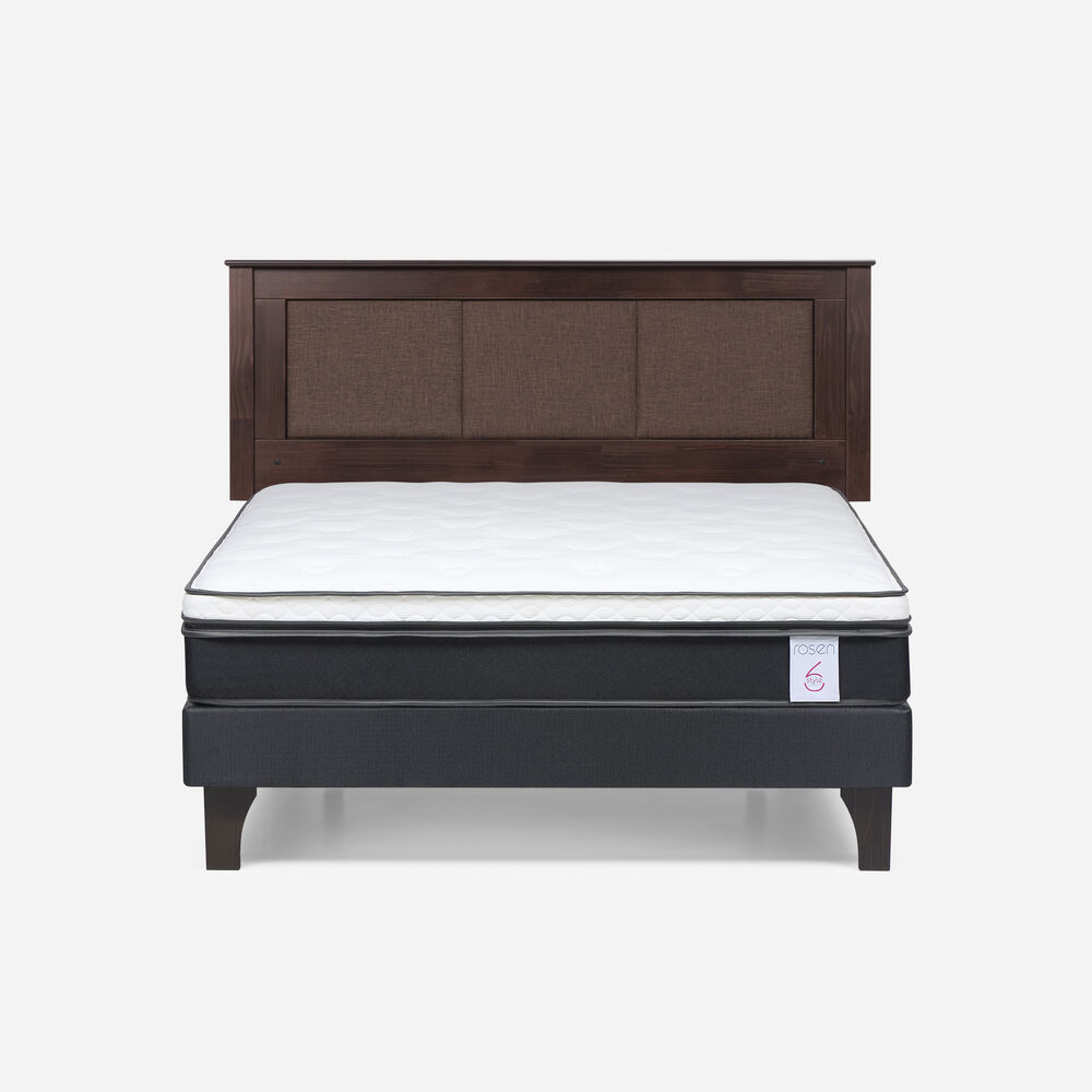 Cama Europea Rosen New Style 6 / 2 Plazas / Base Normal + Respaldo Rachel image number 0.0