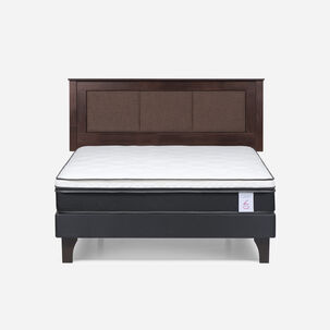 Cama Europea Rosen New Style 6 / 2 Plazas / Base Normal + Respaldo Rachel