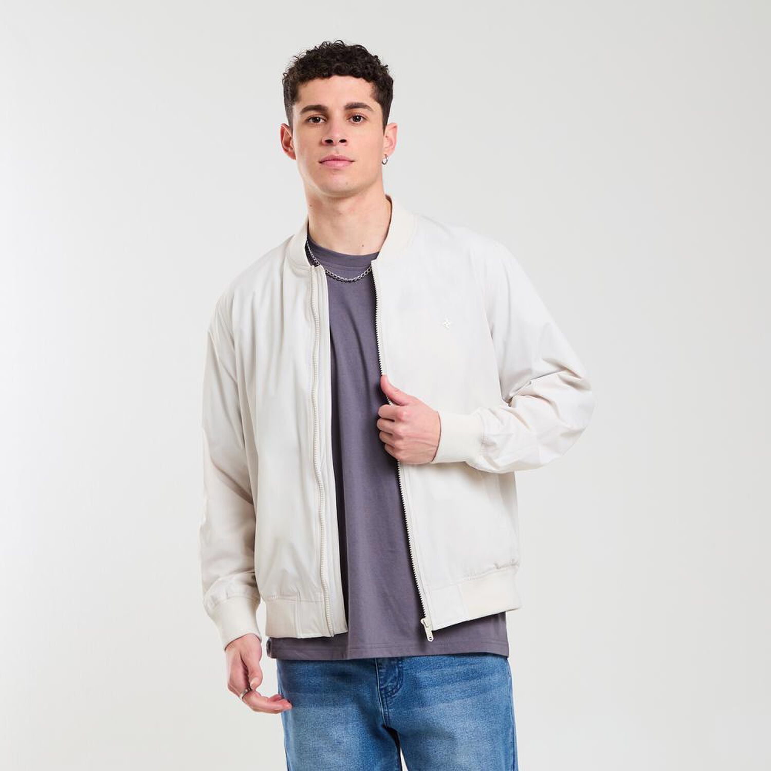 Chaqueta Bomber Slim Cuello Redondo Hombre Skuad image number 0.0
