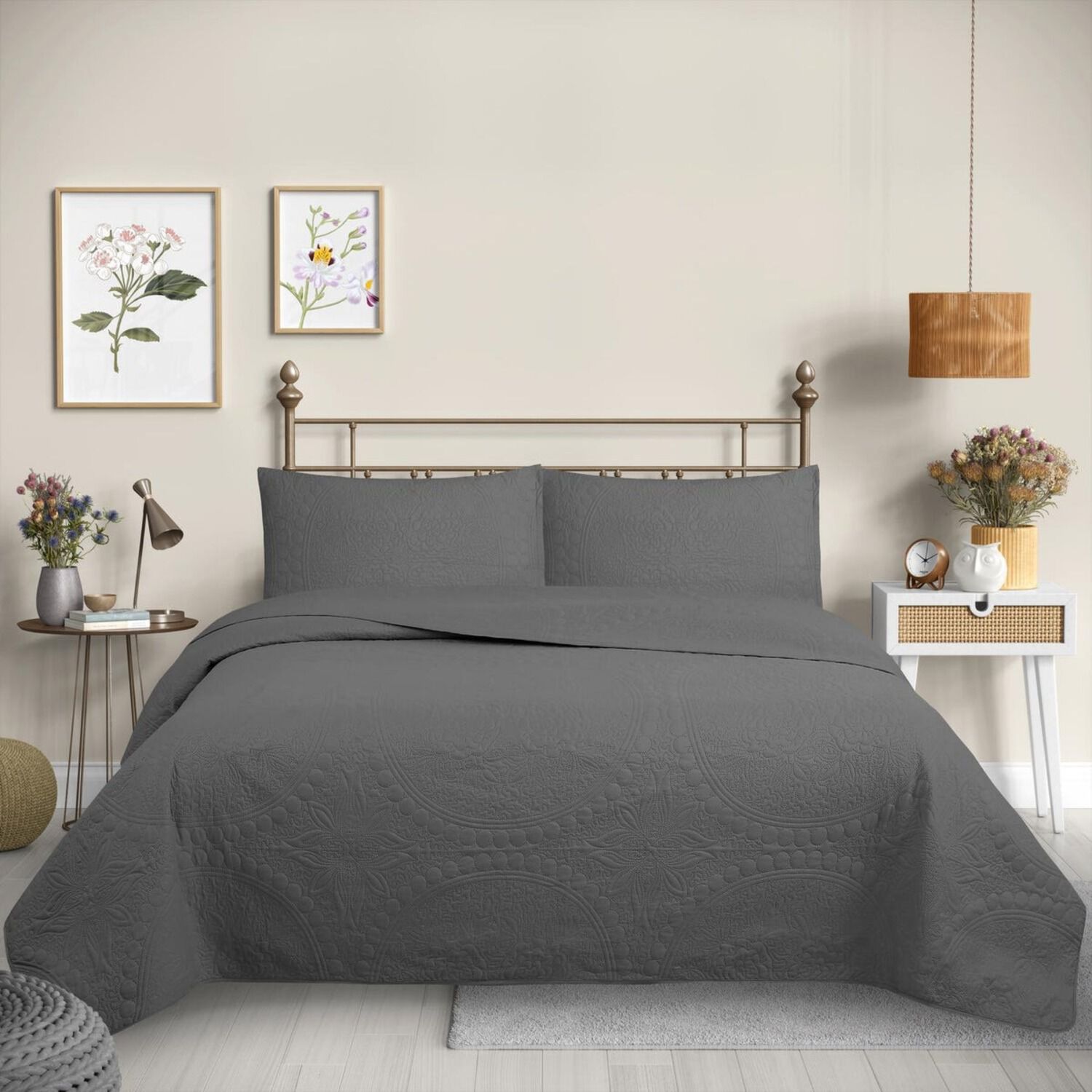 Cubrecama Quilt Reversible Queen 220 X 240 Cm Gris - Wonder Collection Martin&eacute; image number 0.0