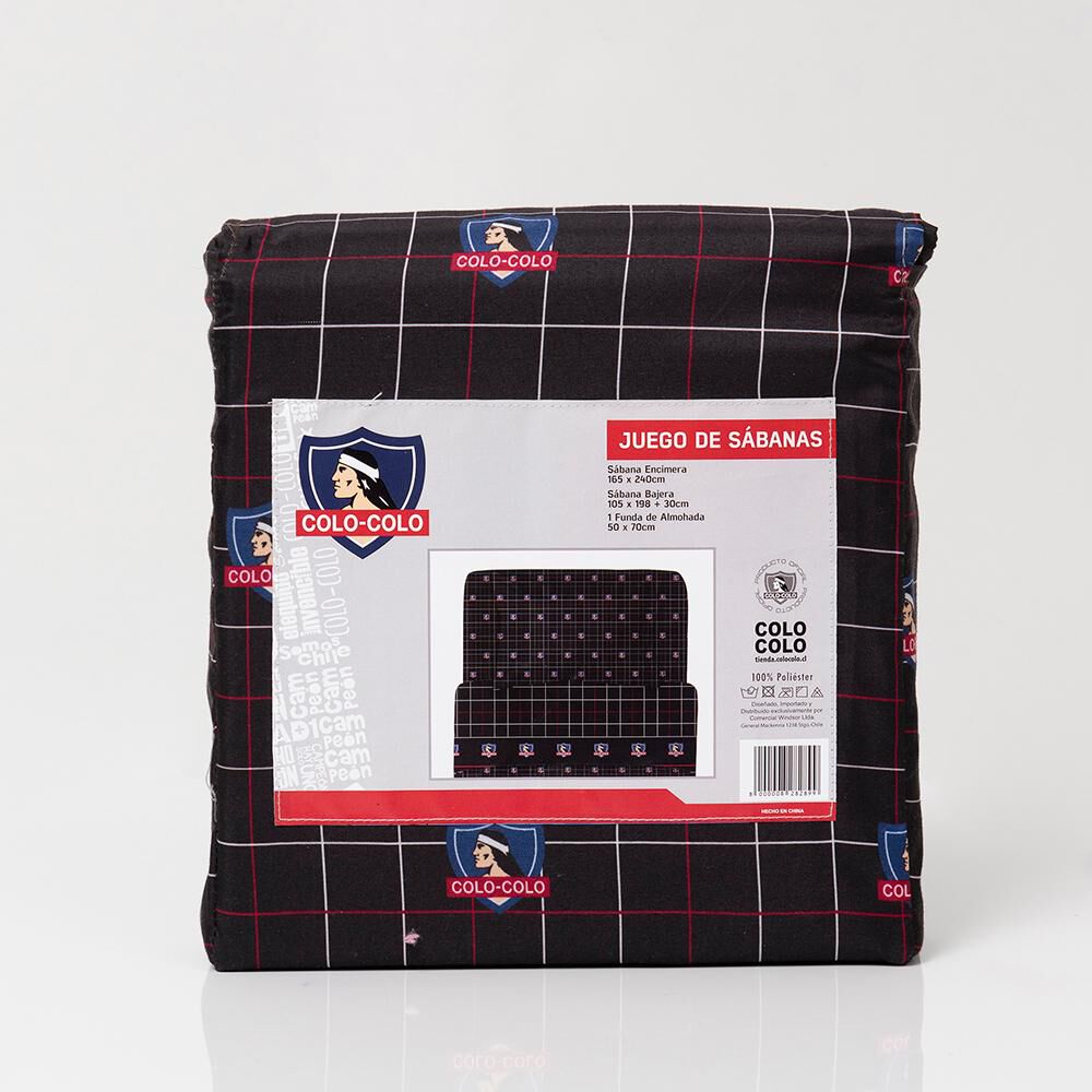 Juego De S&aacute;banas Colo Colo Escoses / 1.5 Plazas image number 2.0