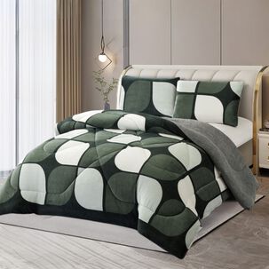 Plumon De Invierno Plush Liso Con Chiporro De 1.5 Plazas + 1 Funda Para Almohada Cip1.5p-43