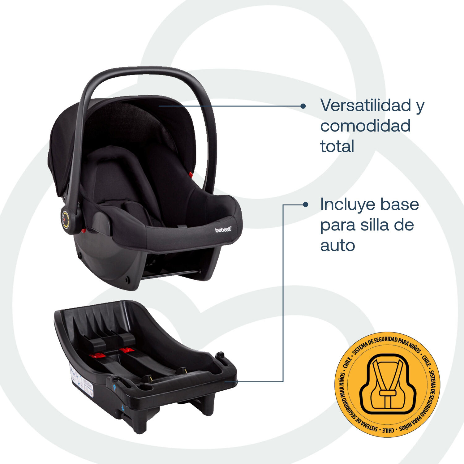 Coche Cuna Travel System Swift 360 Negro image number 4.0