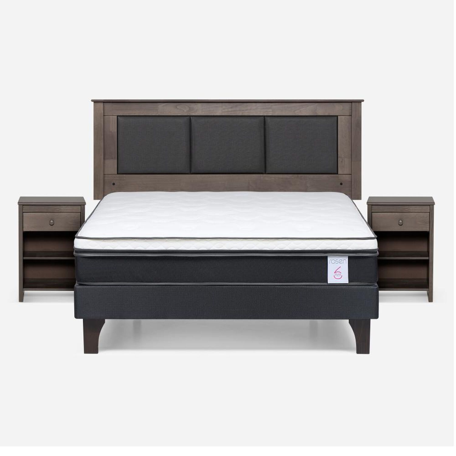 Cama Europea Rosen New Style 6 / 2 Plazas / Base Normal + Set De Maderas image number 0.0