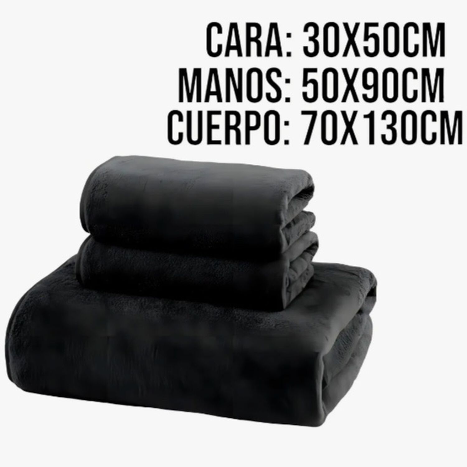 Set De 3 Toallas Negro image number 1.0