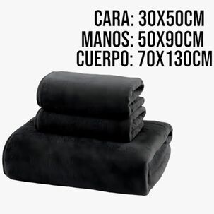 Set De 3 Toallas Negro