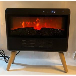 Chimenea El&eacute;ctrica Vintage Control Remoto Efecto Llama Real 3 D