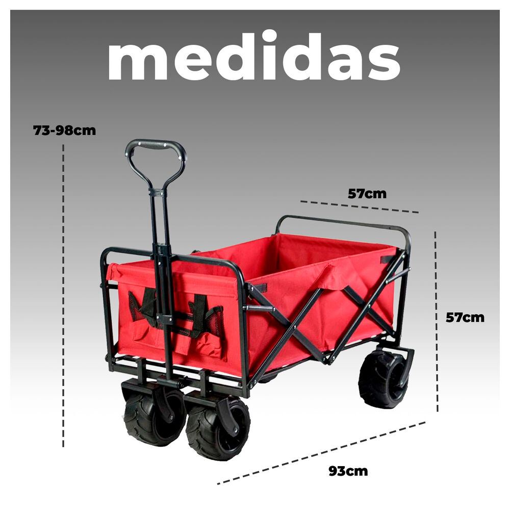 Carro Plegable De Transporte Con Ruedas Grandes image number 3.0