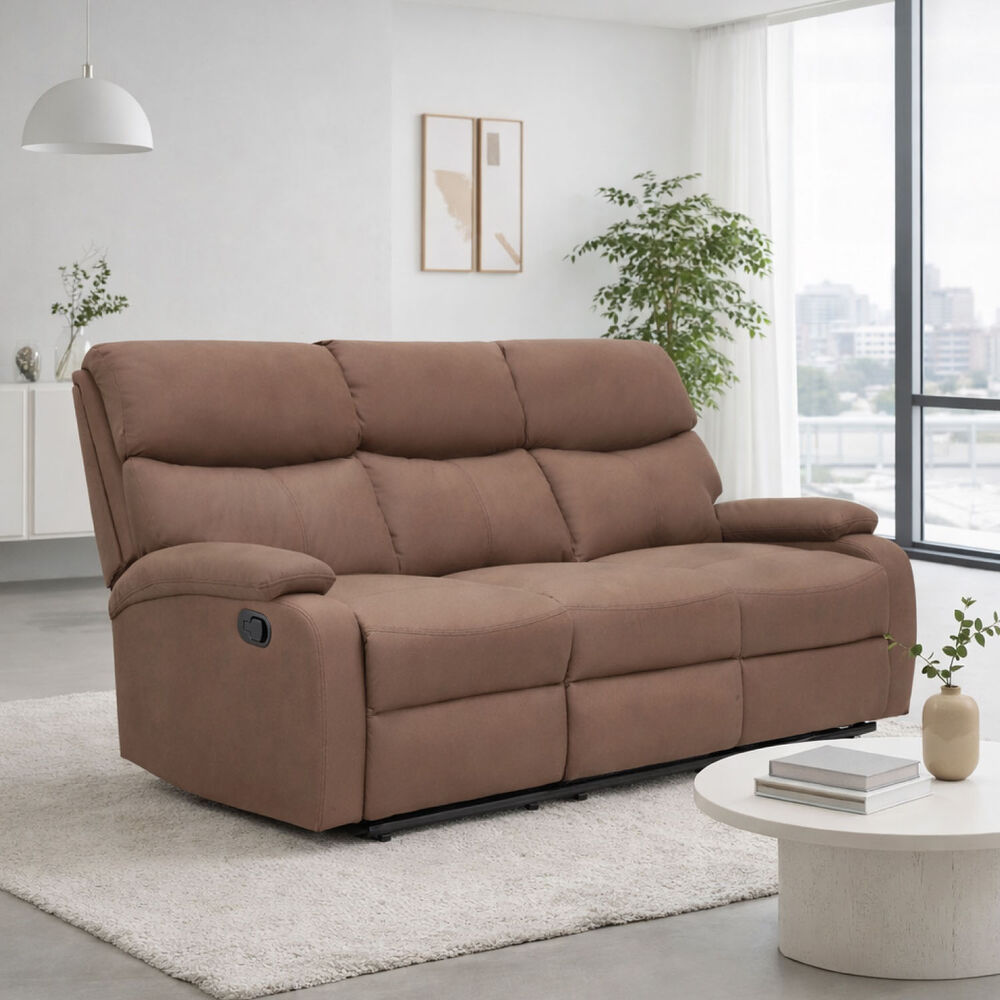Berger Sof&aacute; Reclinable Milan 3 Cuerpos Caf&eacute; image number 0.0