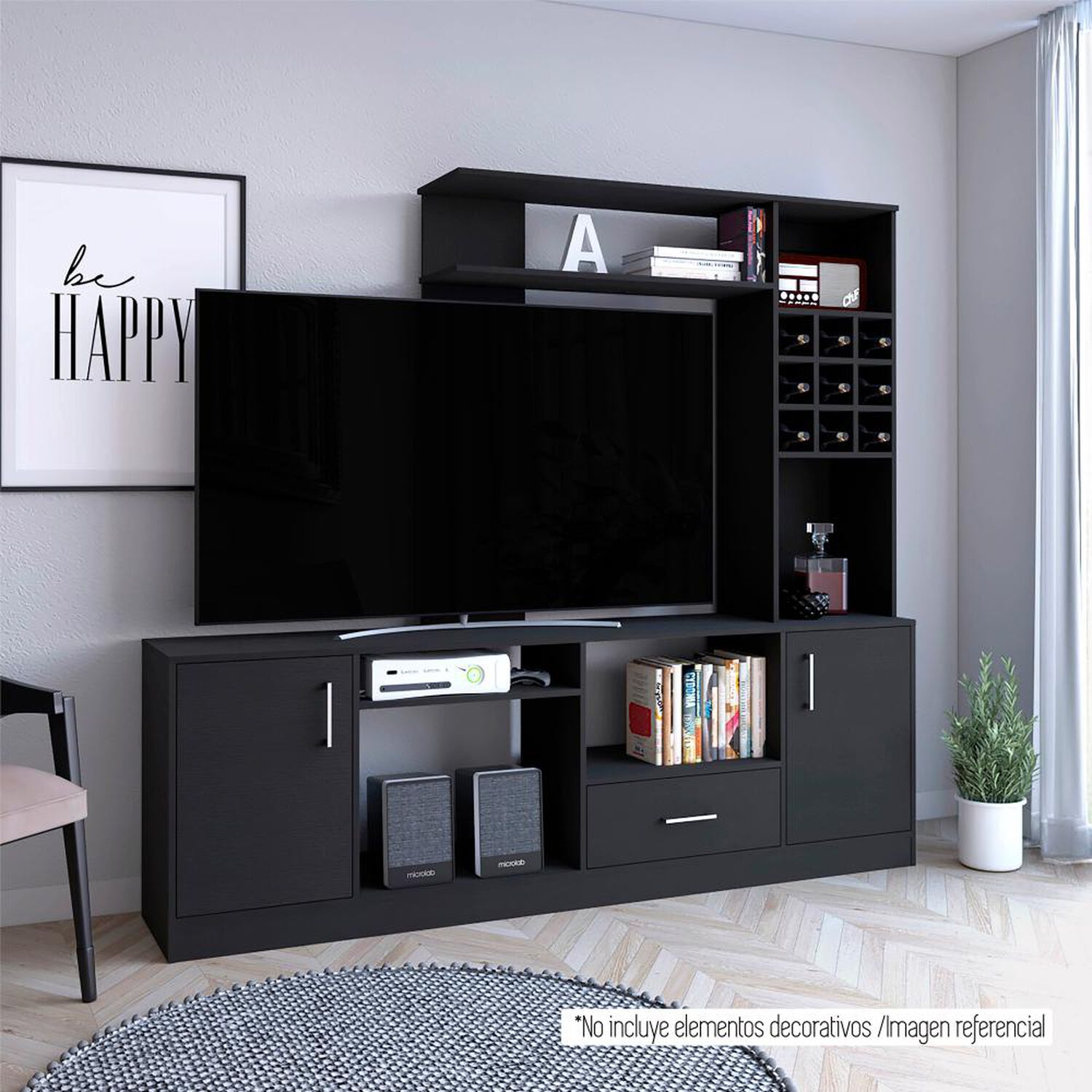 Estante Tv 60" Con Bar Kava Beijing - Rovere Tuhome image number 4.0