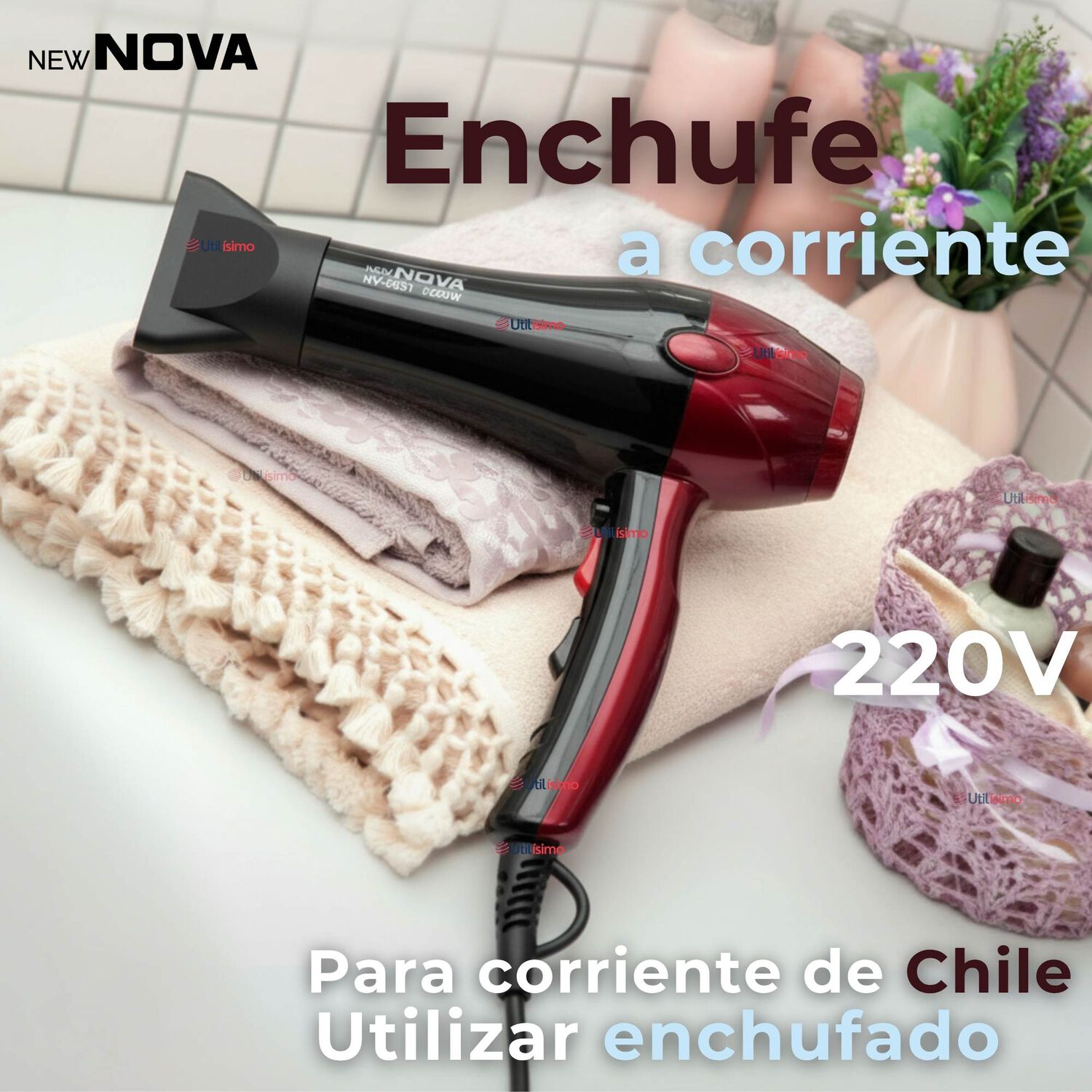 Secador De Pelo Alta Potencia Profesional 5000w Cabello Peluquer&iacute;a Rojo image number 6.0