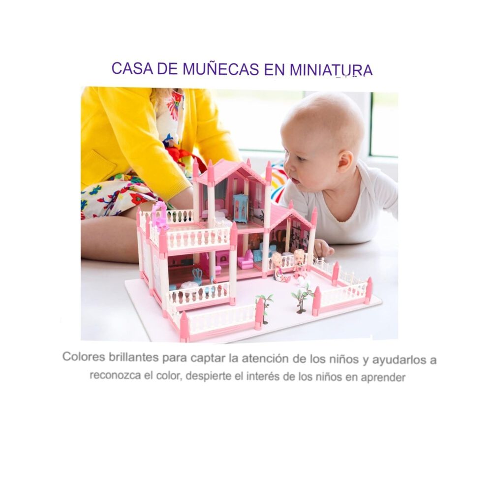 Casa Mu&ntilde;ecas Con Muebles Hermosa Juguete Ni&ntilde;as image number 8.0
