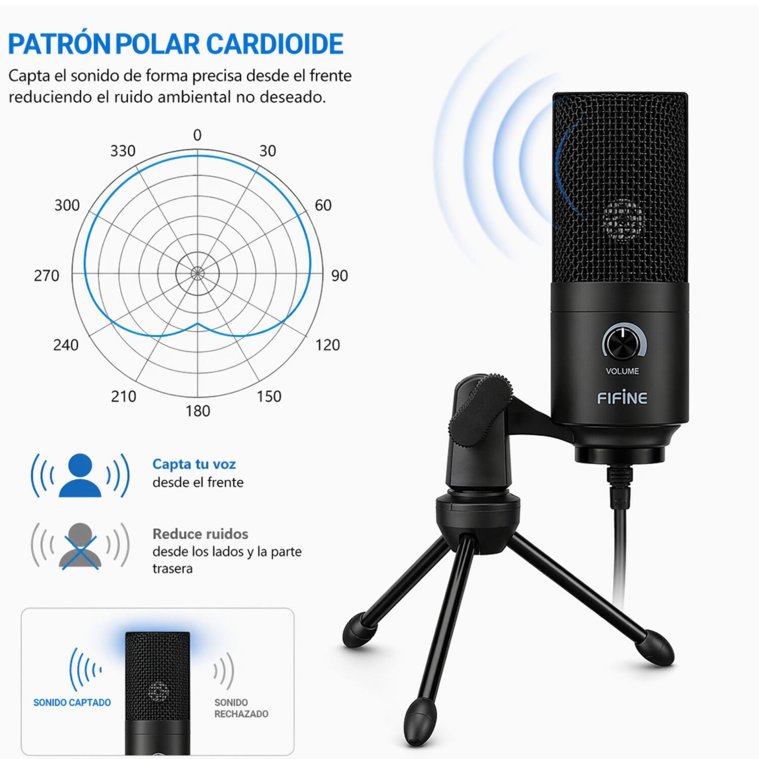 Micr&oacute;fono Condensador Usb Multiplataformas Fifine K669bk Pro image number 6.0