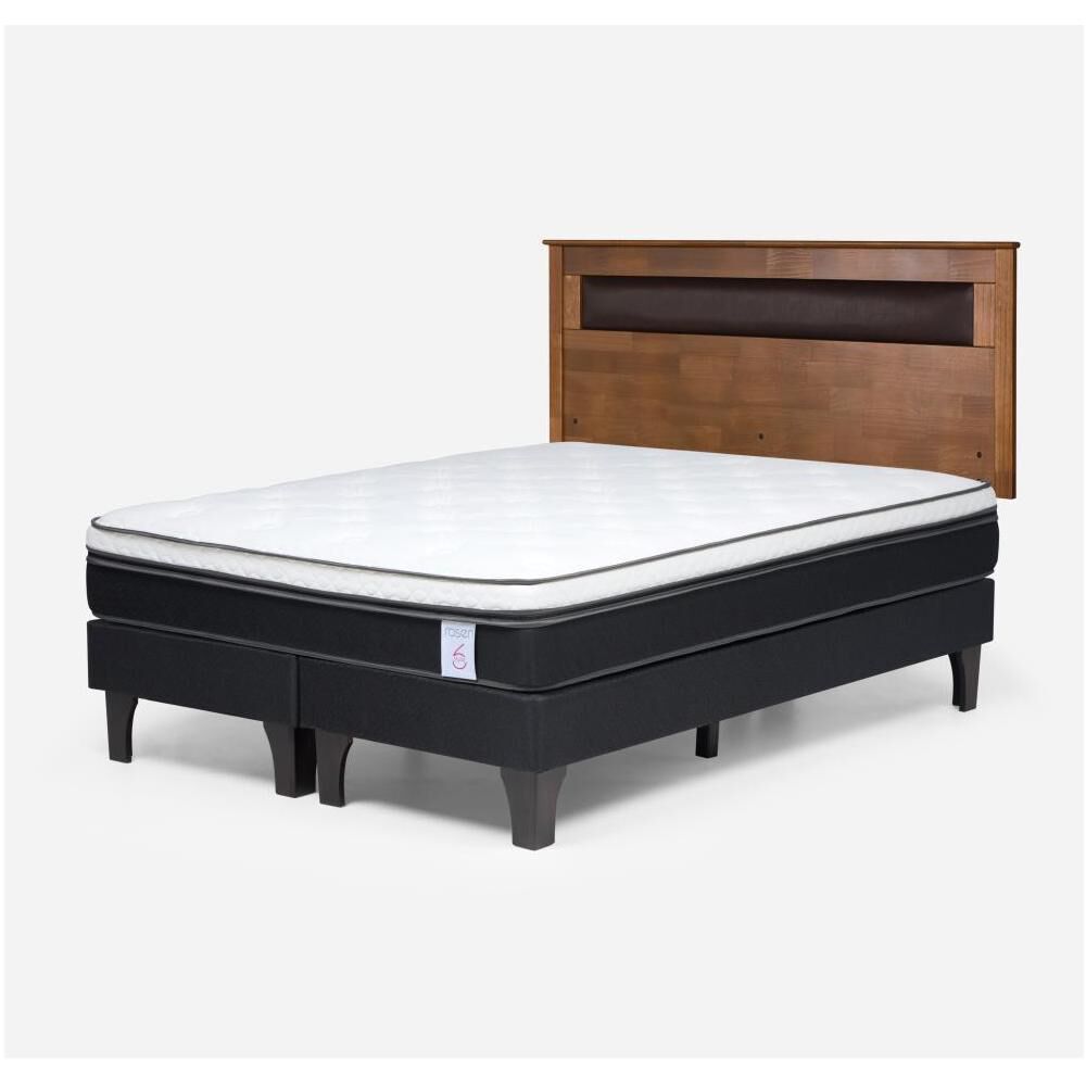 Cama Europea Rosen New Style 6 / 2 Plazas / Base Dividida + Respaldo image number 1.0
