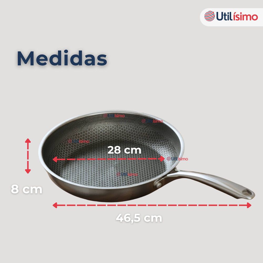 Sart&eacute;n Acero Inoxidable Antiadherente 24cm +cuchara De Madera De Bamb&uacute; image number 3.0
