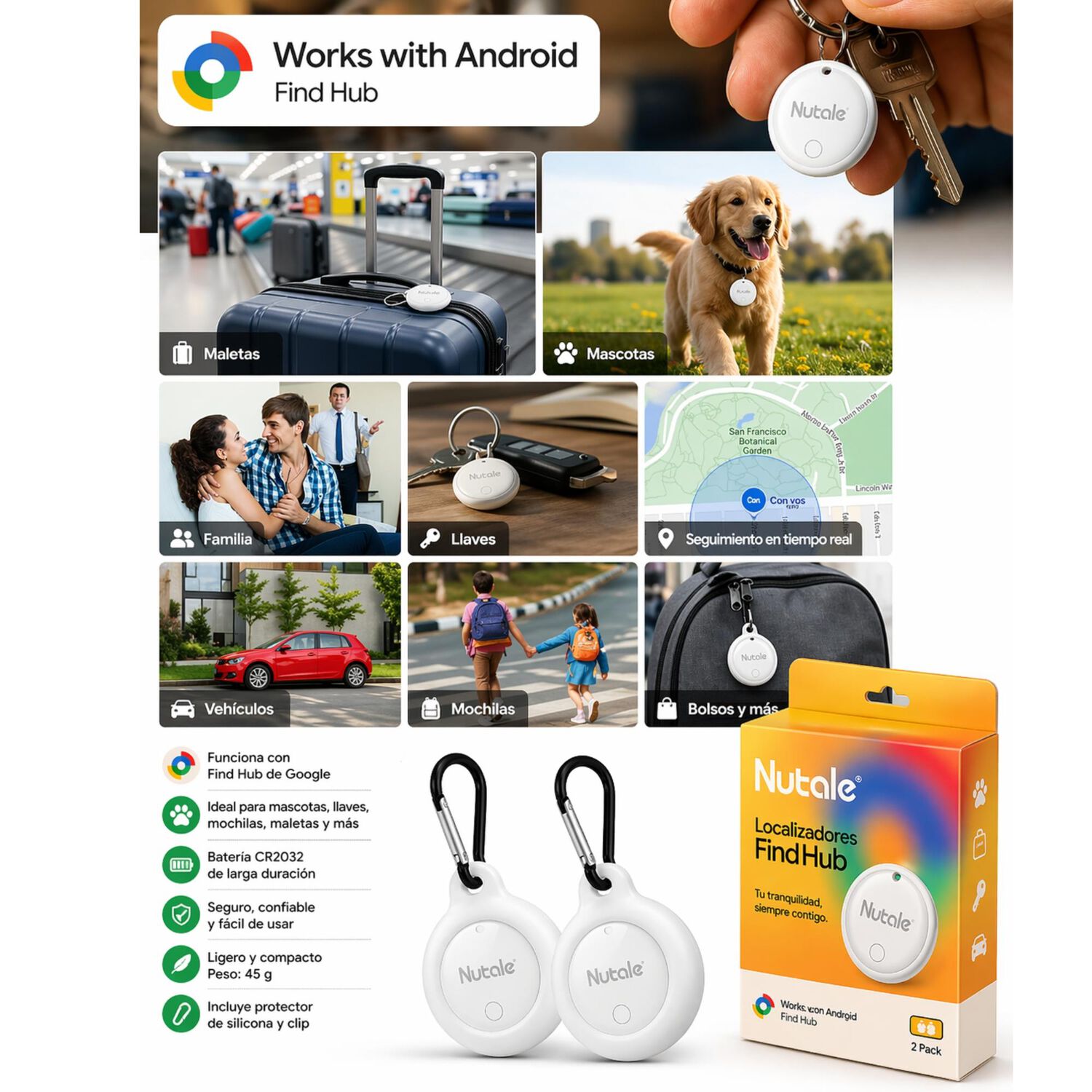 Kit De 2 Localizadores Gps Para Android Find Hub Google image number 4.0