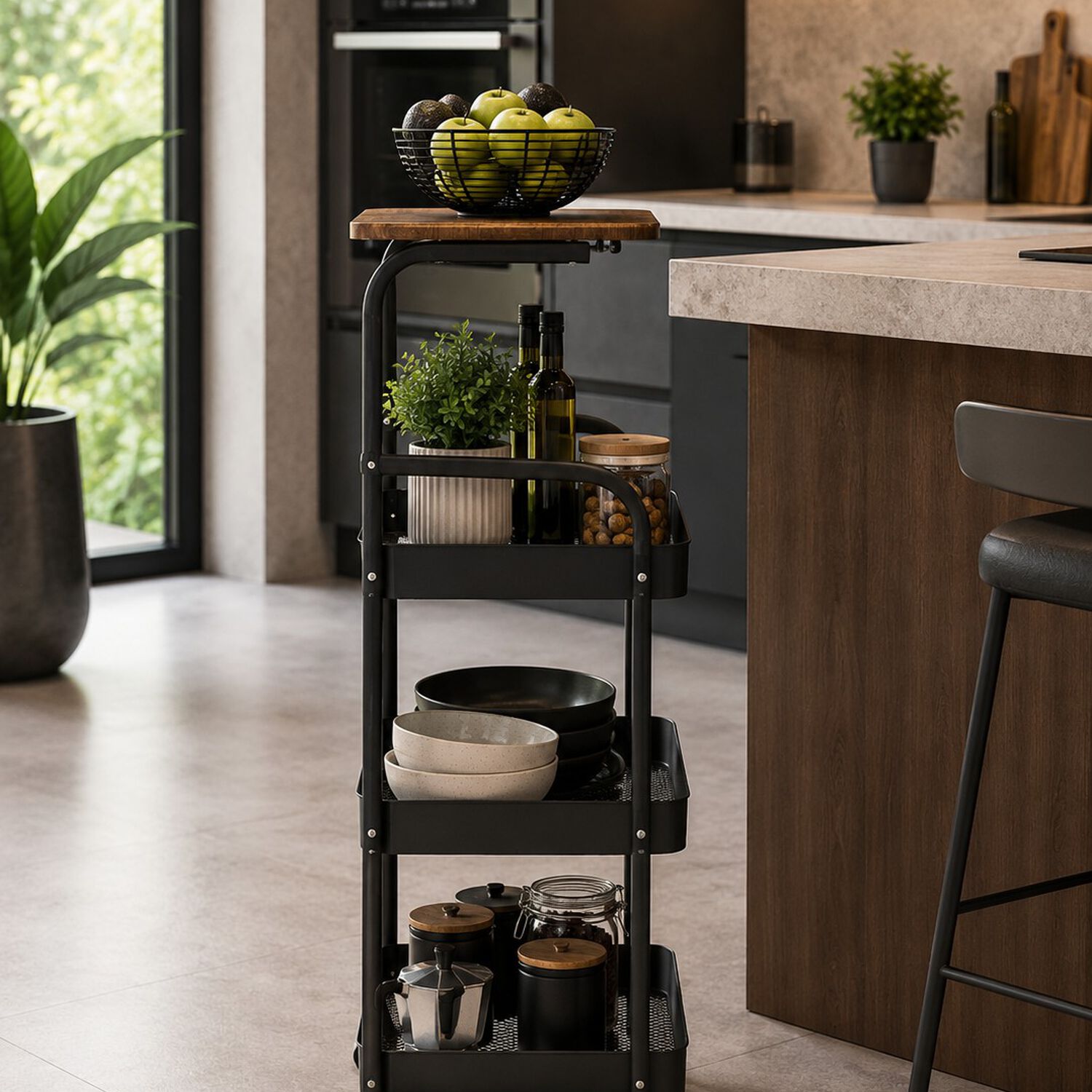 Organizador De Cocina Frutero Tipo Buffet De Madera Industrial Marca Mp Store image number 4.0