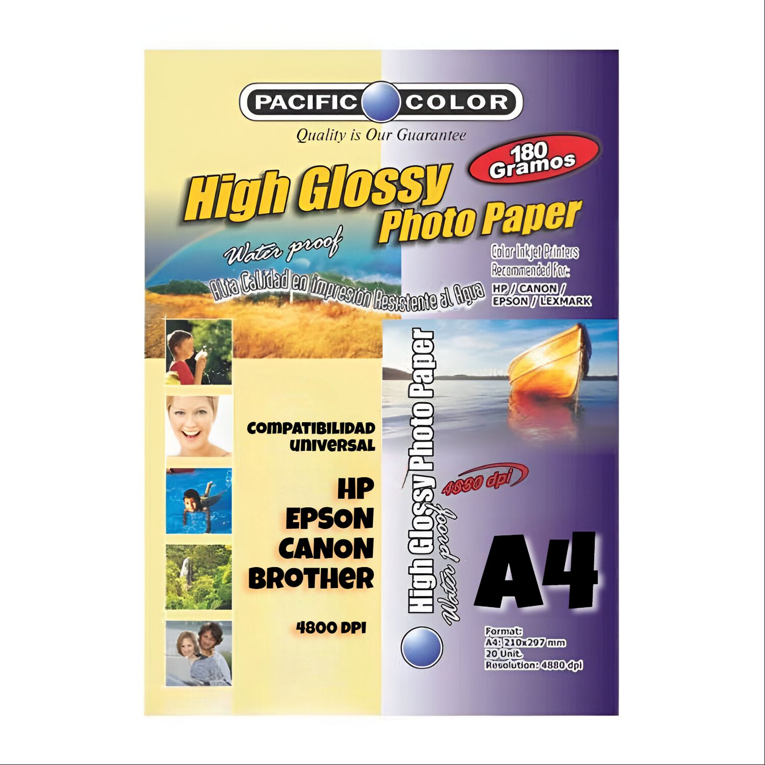 Papel Fotogr&aacute;fico Premium 180g Hd Waterproof -100 Hojas - A4 image number 0.0