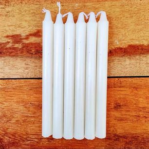 Pack De 6 Velas Blancas De 20 Cm