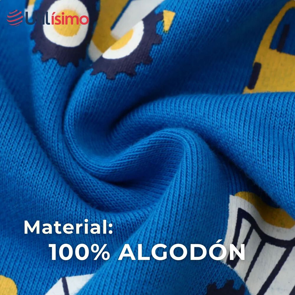 Polerón Algodón Cuello Redondo Niño Azul Claro Grúa image number 4.0