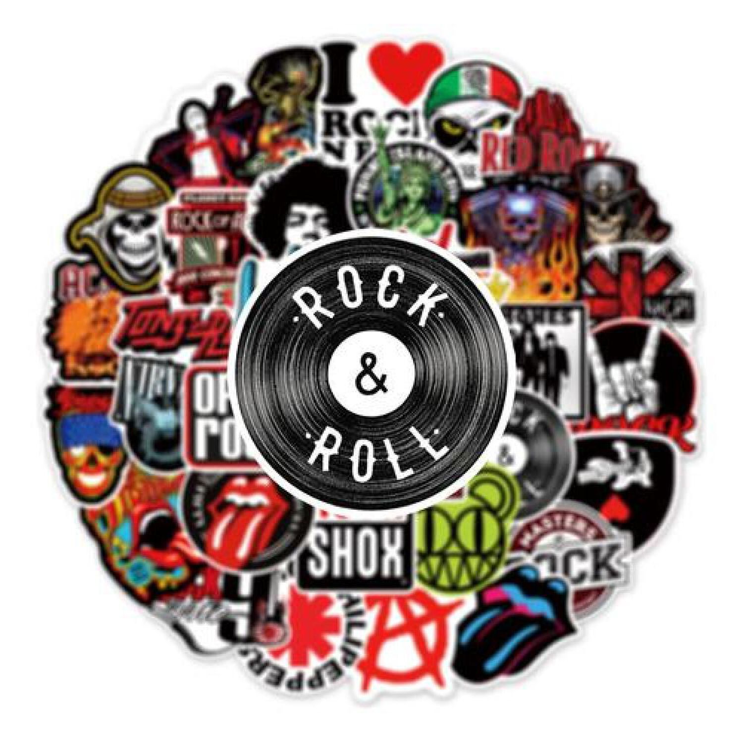 Set Stickers Calcomonias Rock And Roll Bandas Musicales image number 1.0