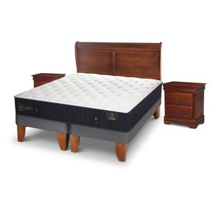Cama Europea Cic Premium / 2 Plazas / Base Dividida + Set De Maderas