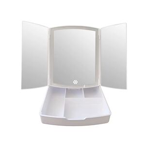 Espejo De Maquillaje Plegable Con Luces Led Con Cajon
