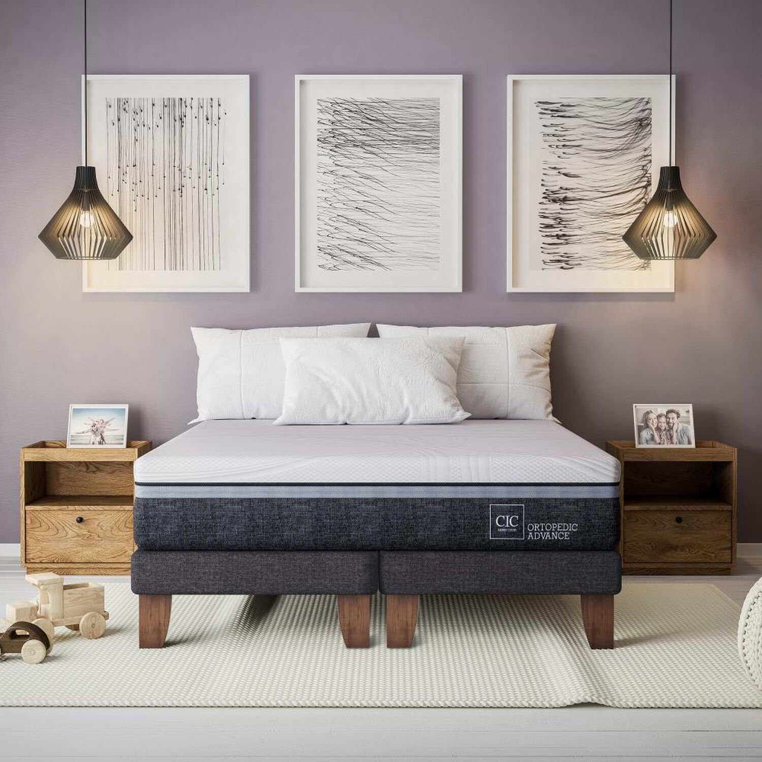 Cama Europea Cic Ortopedic Advance / 2 Plazas / Base Dividida + Velador image number 5.0
