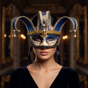 M&aacute;scara Buf&oacute;n Unisex Con Cascabeles Para Fiesta Veneciana