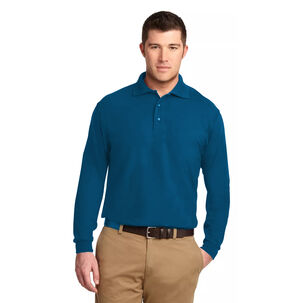 Polera Pique Lisa Manga Larga Color Azul Sangiovanni