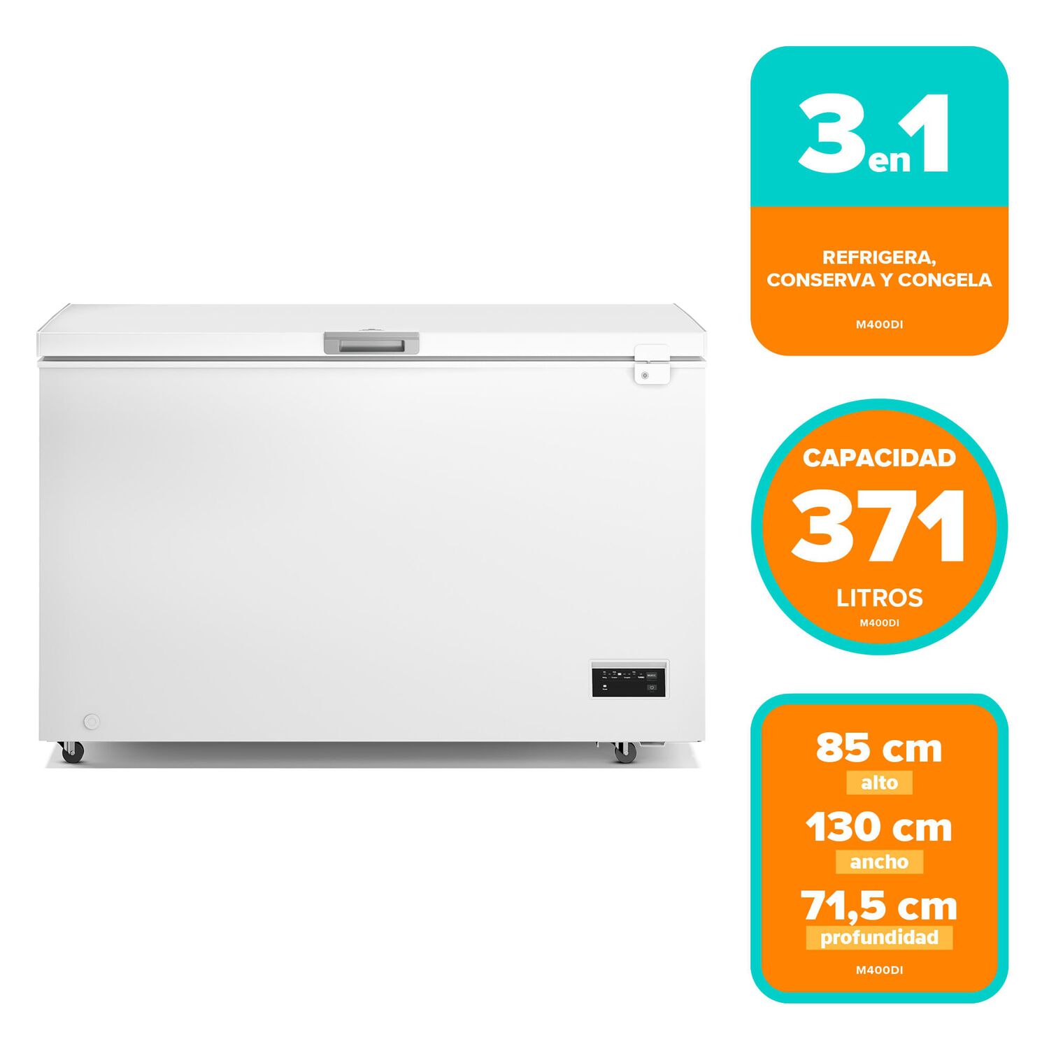 Congelador Freezer Horizontal Dual 371l Inverter Fr&iacute;o Directo M400di image number 1.0