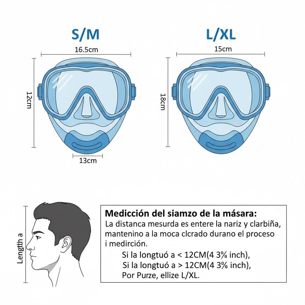 Mascara Snorkel Mascara Buceo Snorkel Fullface Go Pro image number 3.0