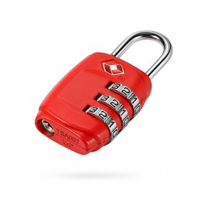 Candado Tsa 33mm Seguridad Maleta Locker Llave Y Clave Rojo
