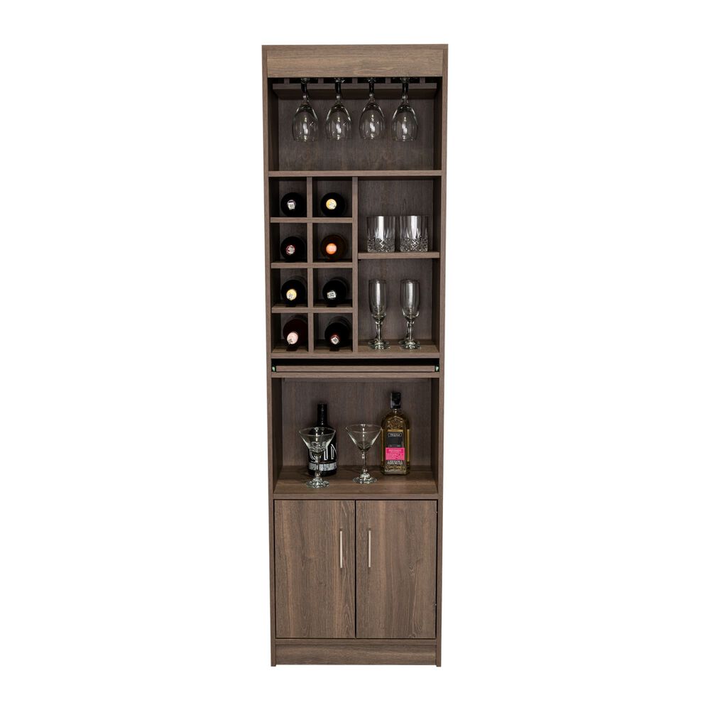 Bar Alto 8 Botelleros Repisa Extensible Café Oscuro 180 Cm X 32 Cm X 51 Cm image number 4.0