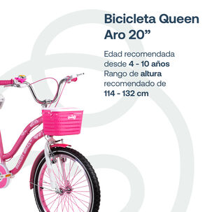 Bicicleta Infantil Queen Aro 20 Rosada Bebesit