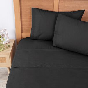 Sabana 144 Hilos Lisas King Negro
