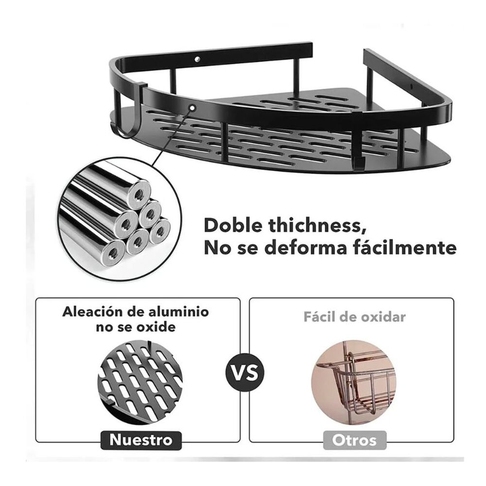 Estante Organizador De Ba&ntilde;o Esquinero Para Ducha image number 2.0