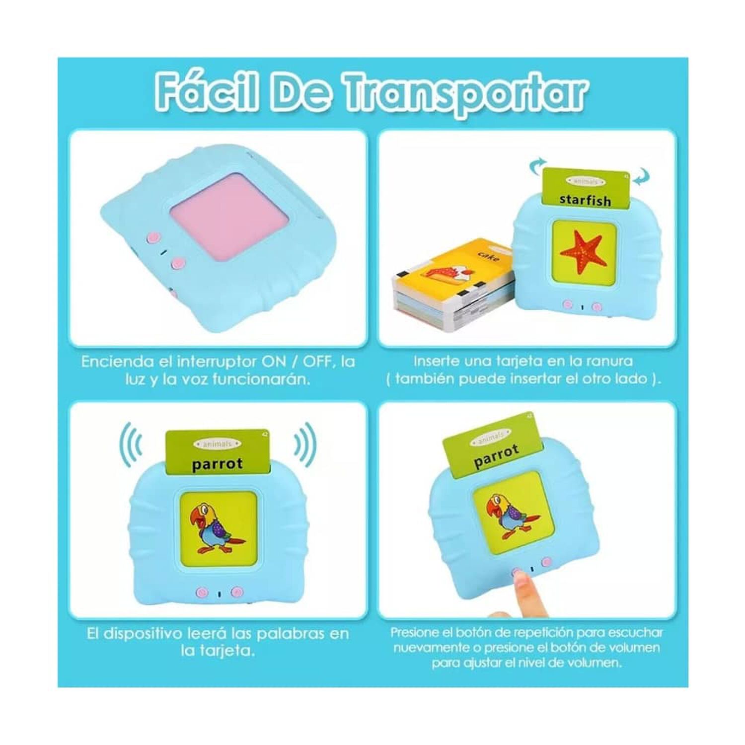 Juguetes Aprendizaje Espa&ntilde;ol Tarjetas Ni&ntilde;os 224 Palabras image number 5.0