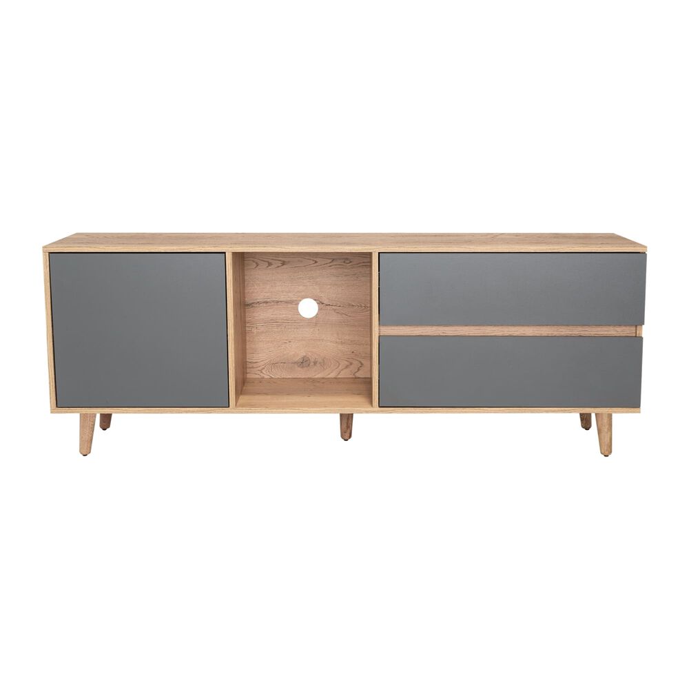 Mesa Para Tv 65" 58,4x158,4x38 Cm Café Claro Y Gris image number 3.0