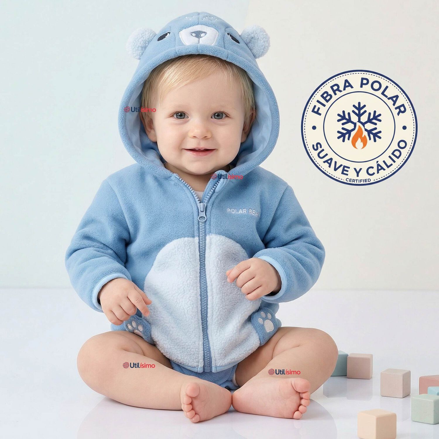 Poler&oacute;n Polar Con Capucha Invierno Beb&eacute; Ni&ntilde;o Arctic Bear image number 0.0