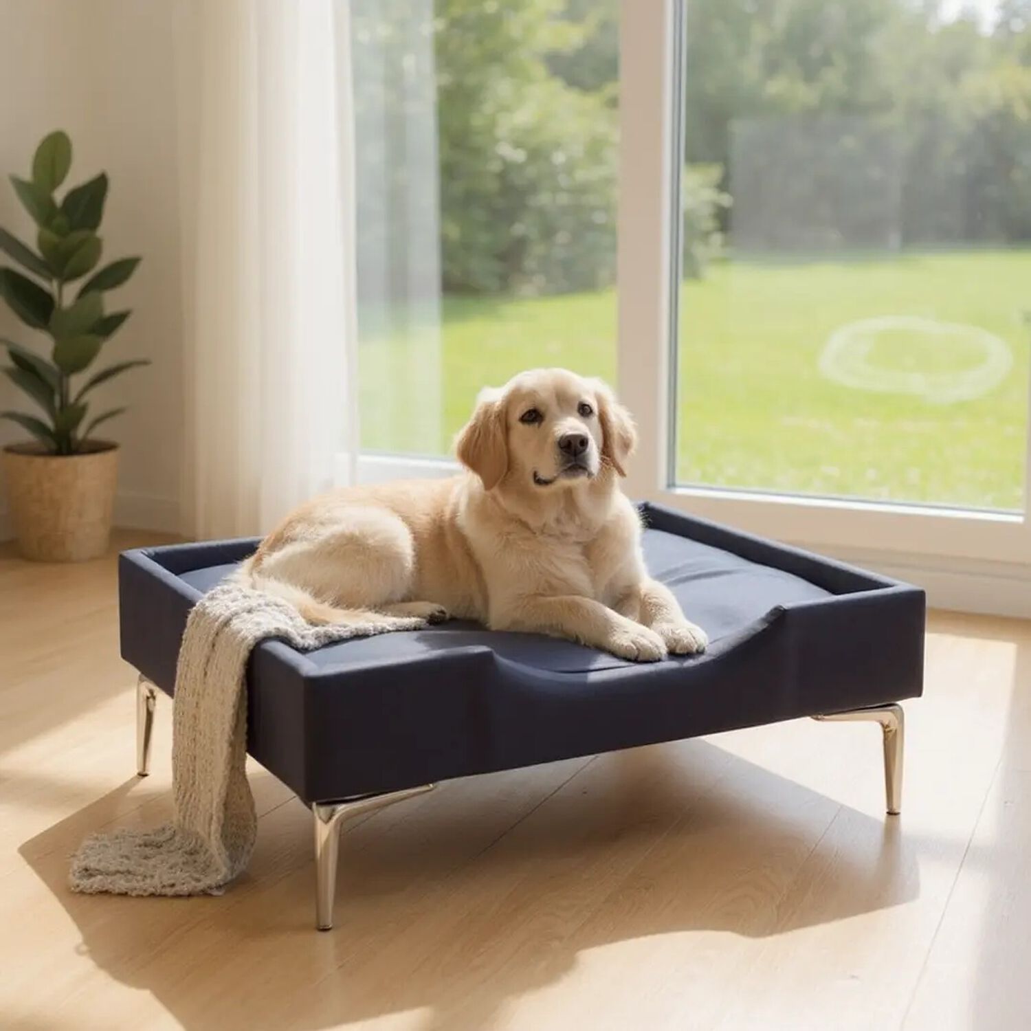 Cama De Mascotas - Talla Xl Extra (110x80 Cm) / Pata Cromada 15 Cm (negro) image number 0.0