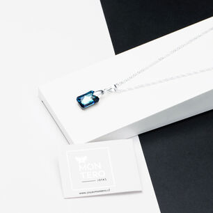 Collar Estefan&iacute;a Cristal Genuino Bermuda Blue