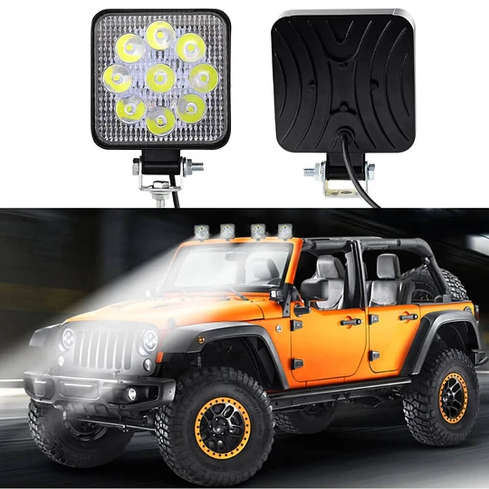 Luces Pack X2 Neblinero Led 27w Moto Auto Camion Cuadrado image number 1.0