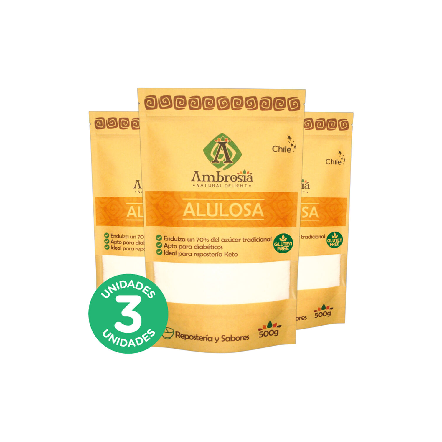 Pack 3, Alulosa Libre De Gluten Y Vegana 500gr. image number 0.0