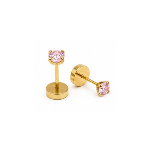 Aros Abridores Chispas 3mm Oro 18k Tope A Presi&oacute;n Beb&eacute; Ni&ntilde;a